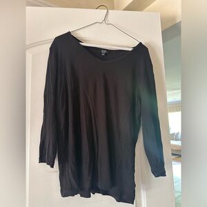JONES New York signature women’s quarter sleeve BLACK top size L